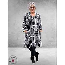 AKH Blouse/Jurk Cherry A-Lijn Zwart/Wit